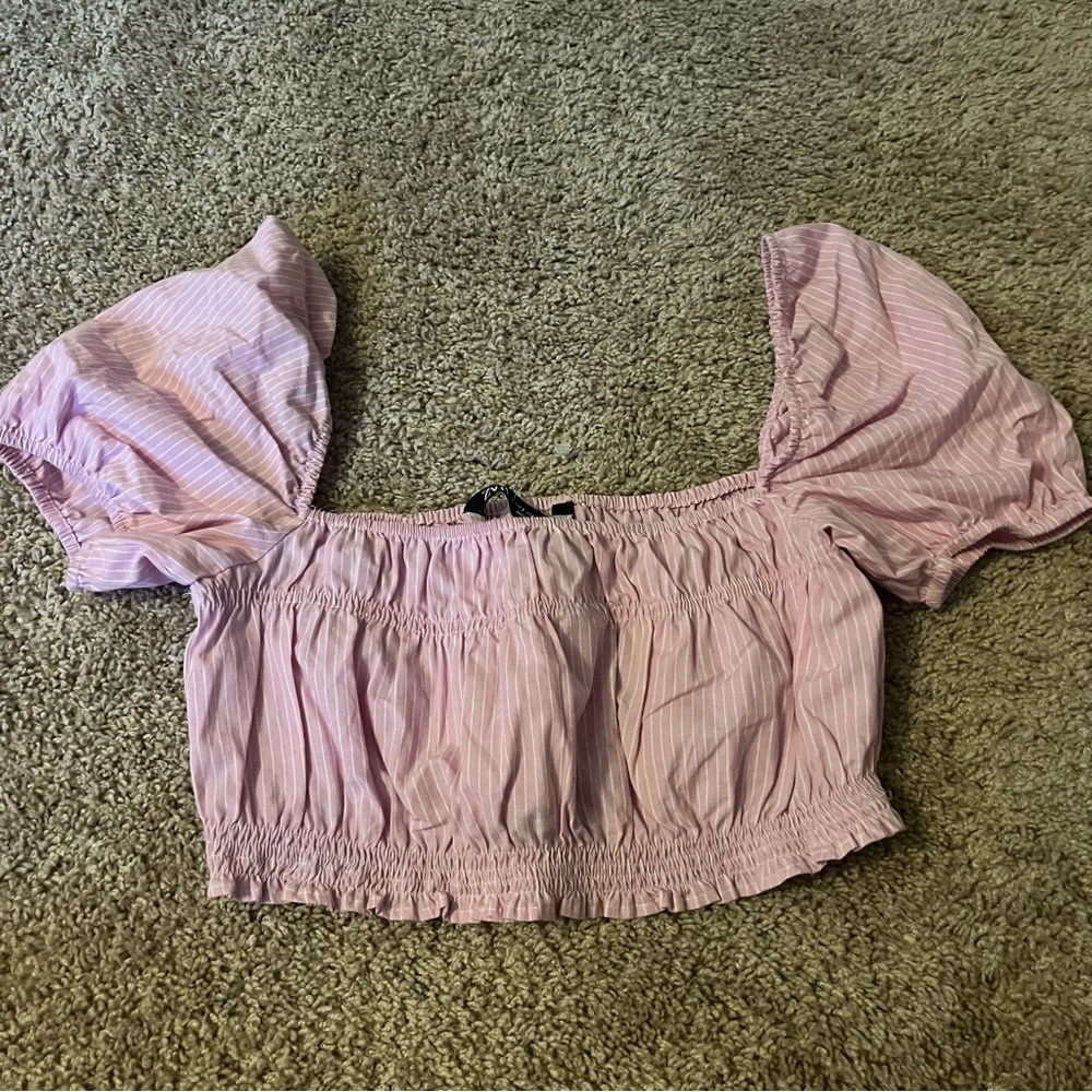 zara puffy sleeve crop top
